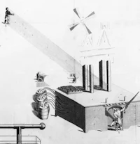 a black and white drawing of a machine